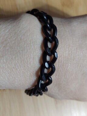 Matte Black Chain Bracelet - Sleek Link Design